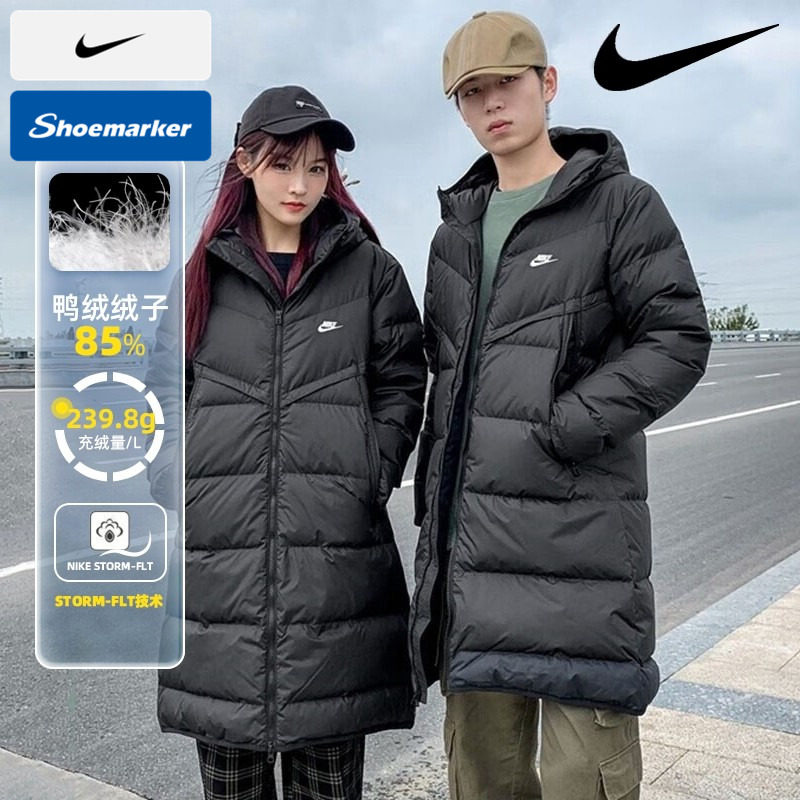 耐克NIKE羽绒服女款男款夏季长款连帽保暖情侣运动外套DV1134-010