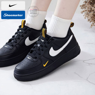 耐克nike官方空军一号女鞋2025新款AF1黑色大童鞋运动鞋低帮板鞋