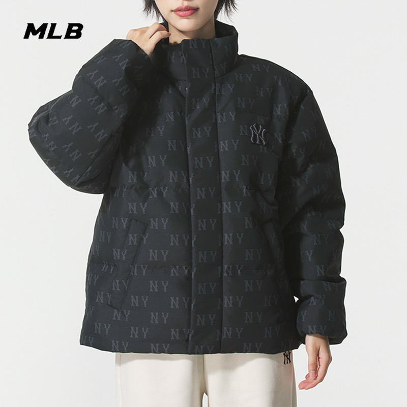 MLB官网保暖羽绒服男女装2025冬季新款老花立领运动外套3ADJM0456