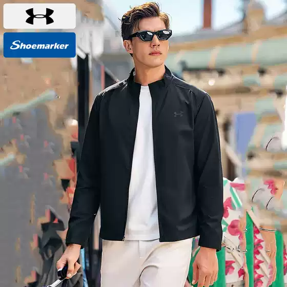 Ua under Armour Woven Stand-Collar Jacket Men's 2025 Spring New Sportswear Breathable Running Casual Jacket