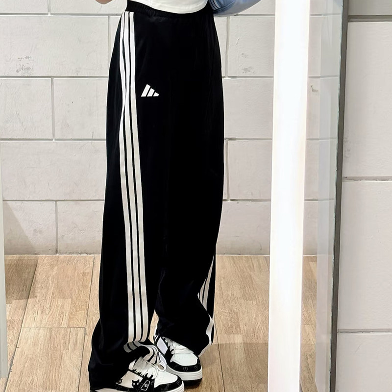 adidas阿迪达斯阔腿长裤女裤夏季新款运动裤跑步健身舞蹈训练裤