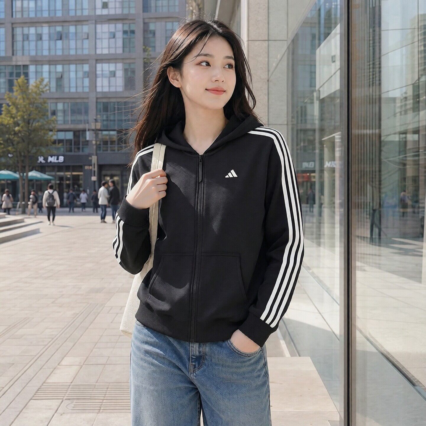 阿迪达斯女装加绒外套2026新款春秋季运动服官方正品女款上衣夹克
