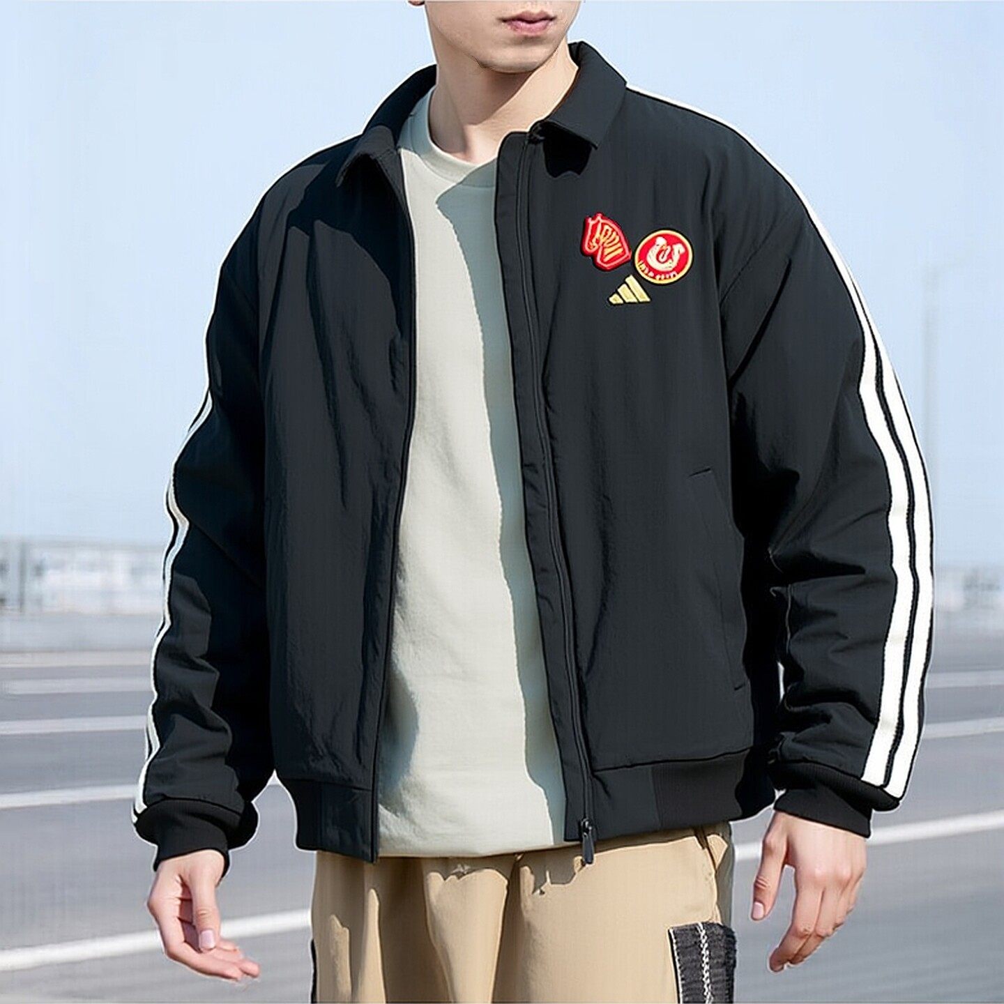 Adidas阿迪达斯马年新年款夹克外套26春季男装加绒保暖夹克KE4057,运动服/休闲服装,运动茄克/外套,淘宝优惠券,粉丝福利购,淘宝优惠卷