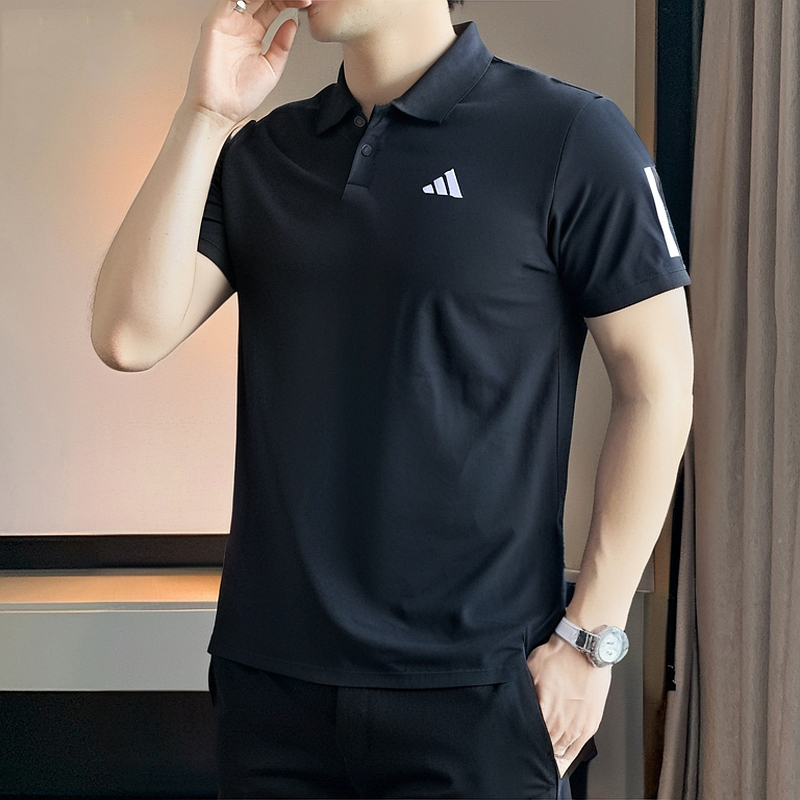 阿迪达斯商务POLO衫男装2025夏季半袖运动服快干透气短袖T恤