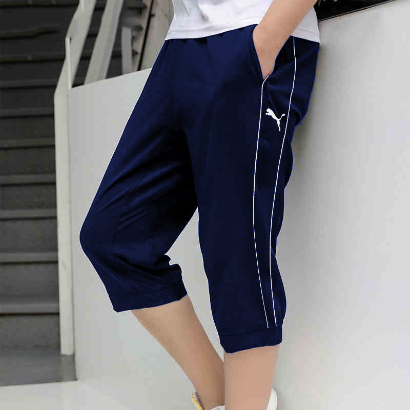 彪马裤子七分裤男2024秋季新款男士跑步训练梭织中长运动裤521681