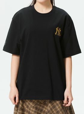 MLB官方男女装2026马年新年款CNY短袖黑色宽松运动服T恤3ATSQ0261