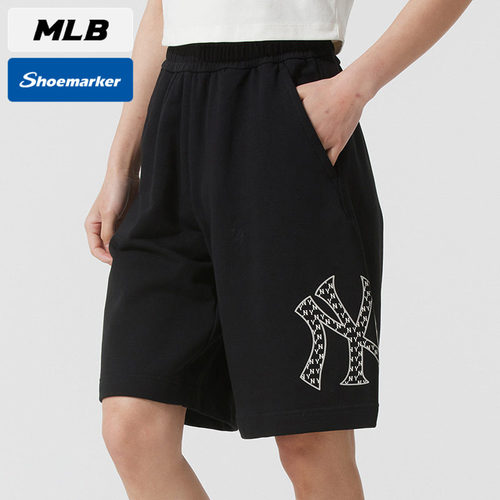 MLB官方男裤女裤2025春季新款针织短裤透气运动裤五分裤3ASPM0253