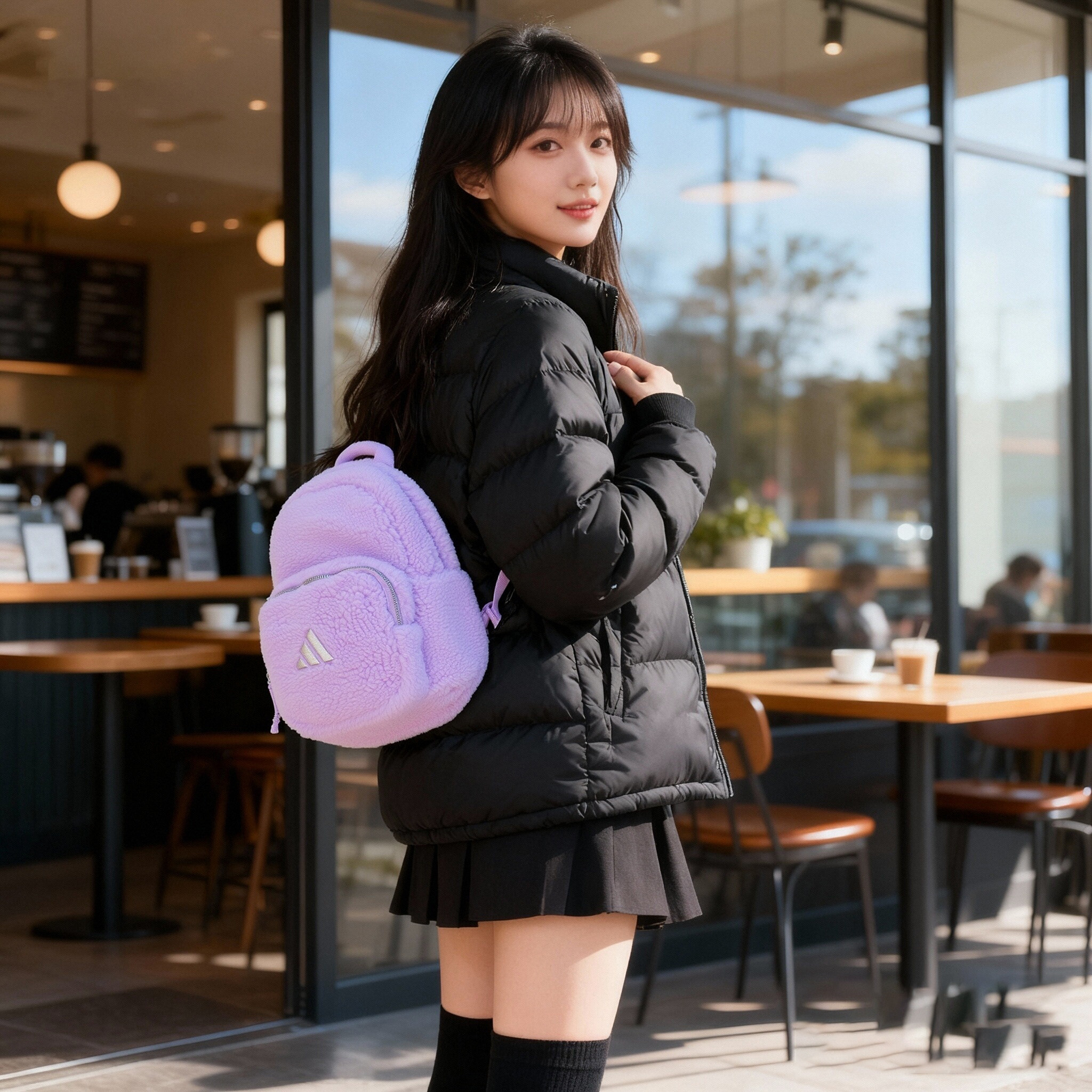 Adidas阿迪达斯正品女包双肩包2025夏季新款时尚休闲摇粒绒