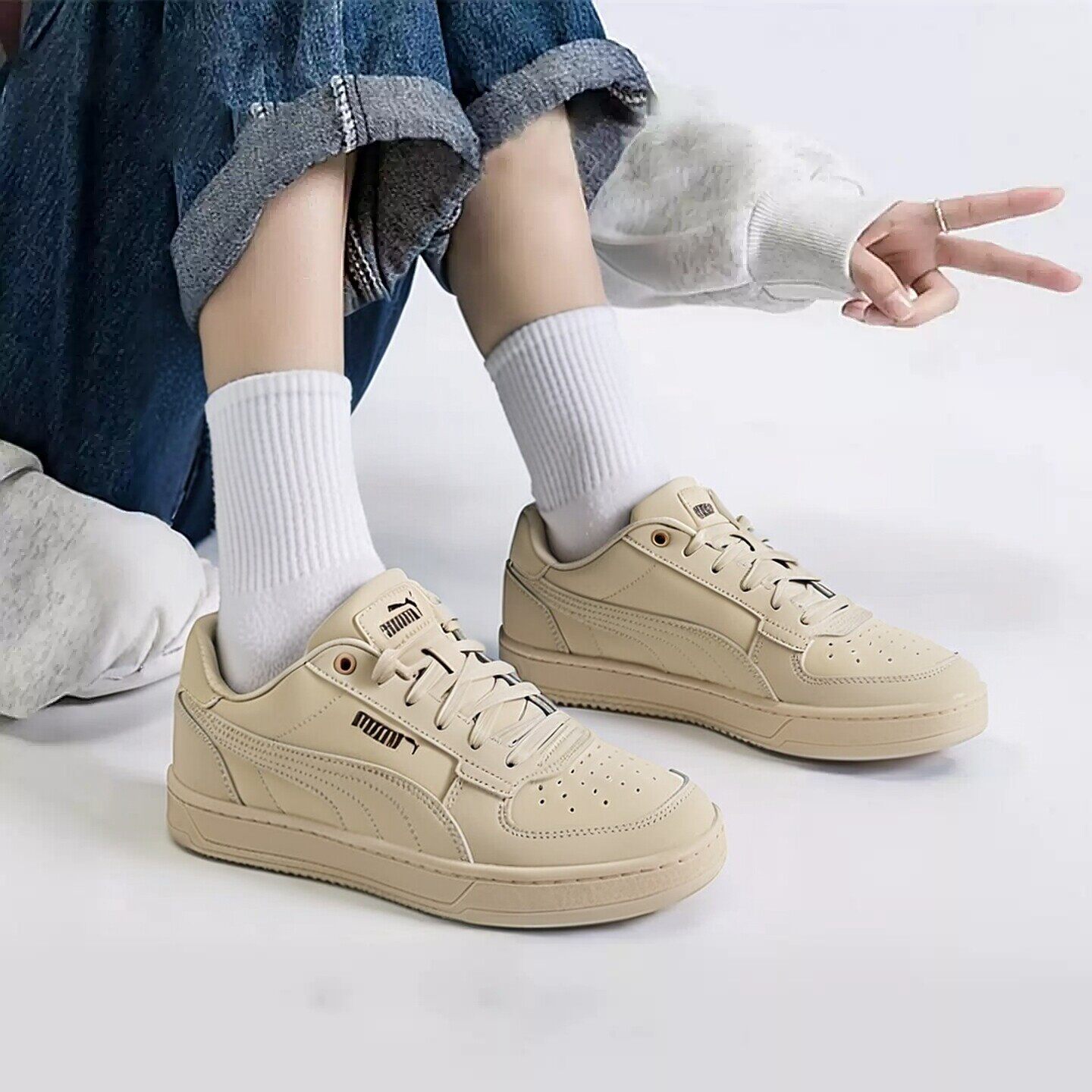 PUMA彪马板鞋男鞋女鞋卡其色鞋子时尚透气运动鞋休闲鞋395202-04