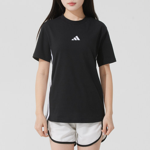 Adidas阿迪达斯正品短袖女t恤女装2025新款休闲衬衫纯棉运动半袖