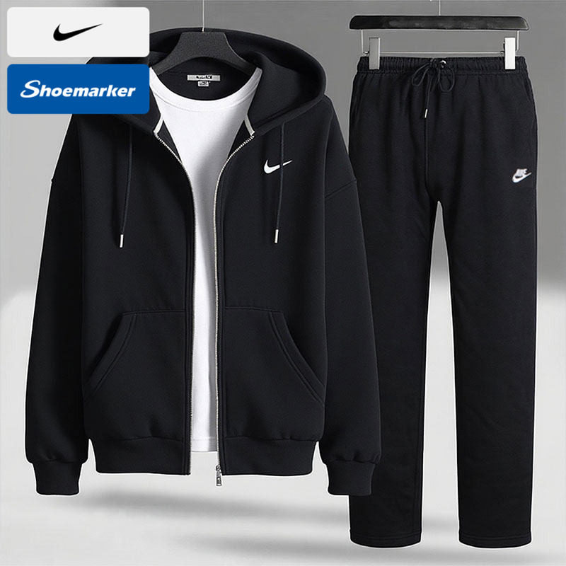 耐克官方正品两件套男装黑色夹克长裤2026春季新款跑步运动服套装