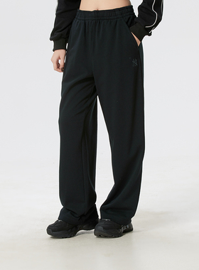 MLB针织长裤2026新款男女裤子宽松直筒裤NY黑色运动裤3APTB0261