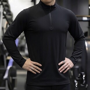 UNDER ARMOUR长袖T恤男新款春夏跑步健身服半开襟立领透气训练服