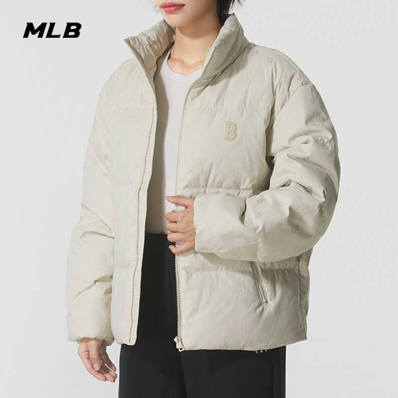 MLB情侣保暖羽绒服男女装2025冬季新款运动服立领面包服3ADJM0356