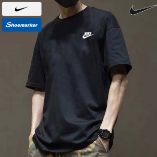 宽松半袖 Nike耐克圆领短袖 新款 2025春季 黑色运动服T恤AR4999 男装