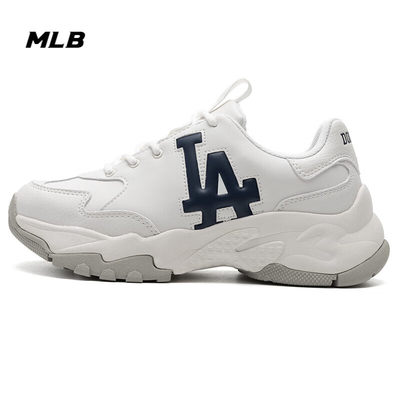 MLB官网白色老爹鞋2024新款男女鞋LA厚底休闲鞋运动鞋3ASHBCW3N