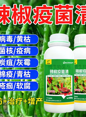 辣椒病毒病专用药疫菌清杀菌剂卷叶病黄叶病根腐炭疽病菌清专用肥