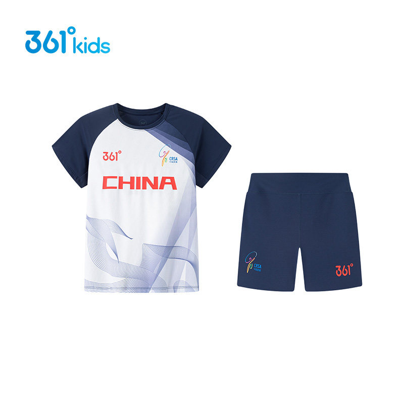 【商场同款】361童装女童跳绳服套装夏季中大童舒适运动短袖短裤