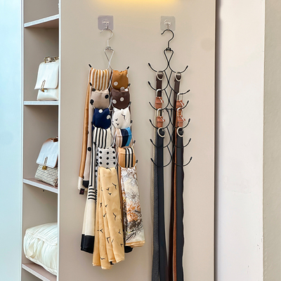 皮带收纳神器多功能丝巾围巾挂架