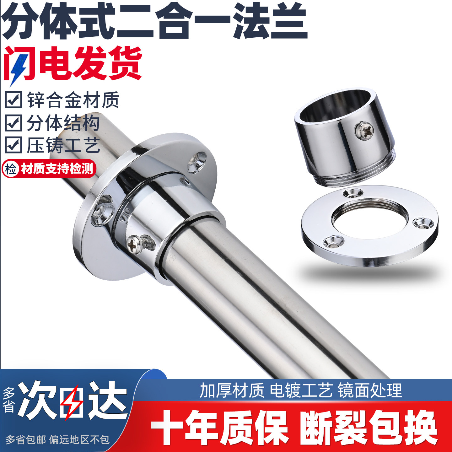 二合一法兰座不锈钢管专用特厚图片