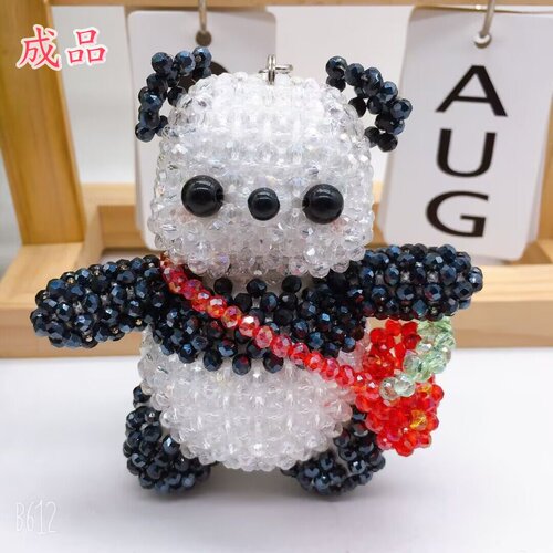 DIY手工串珠水晶大头玩偶成品 创意水晶编织大头可爱玩偶儿童玩具