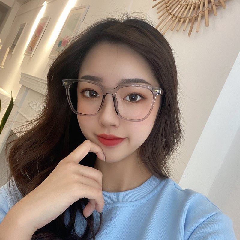 近视眼镜女有度数大脸显瘦圆脸超轻tr韩版潮显脸小黑框网红款方框