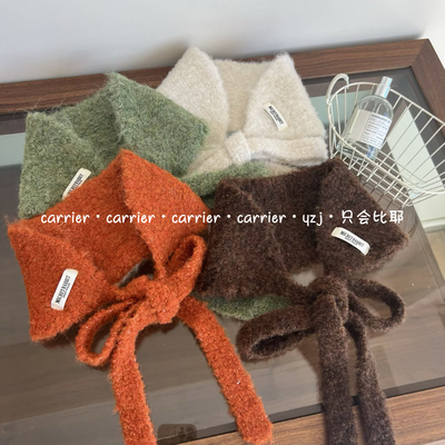 Carrier 韩系可爱羊羔毛系带围脖耳罩女保暖百搭显脸小护耳帽围巾
