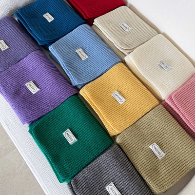 Carrier 韩国ARCLSEE纯色毛线围巾软糯亲肤百搭针织围脖情侣保暖