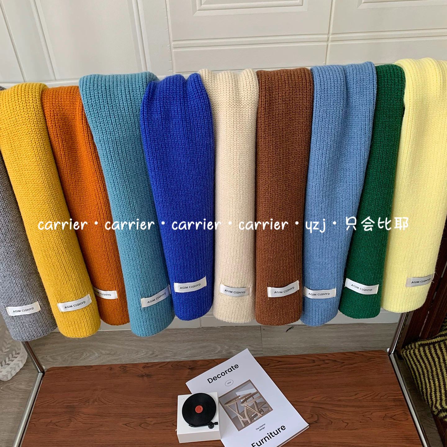 Carrier 经典永不过时～针织柔软亲肤围巾情侣糖果色百搭学生围脖