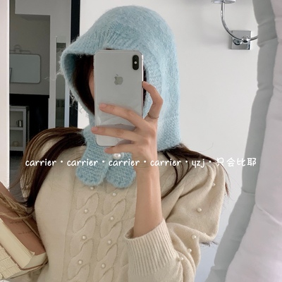Carrier 韩国东大门小众设计师款拉了拉法帽子秋冬针织毛线显脸小