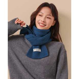 Carrier 韩国m•eret小美满100%绵羊毛围巾女冬针织保暖纯色围脖