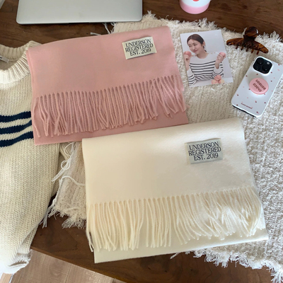 Carrier 韩国EST2019纯色流苏围巾超亲肤保暖软糯仿羊绒情侣围脖