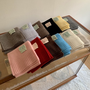 Carrier 韩国100%羊毛wool纯色针织围巾软糯情侣款可送礼保暖围脖