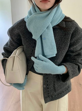 Carrier 礼物套装～韩系情侣氛围感纯色围巾柔软亲肤冬季保暖手套