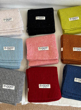 繁星点点～韩国m•eret彩点小美满100%绵羊毛围巾冬百搭保暖围脖