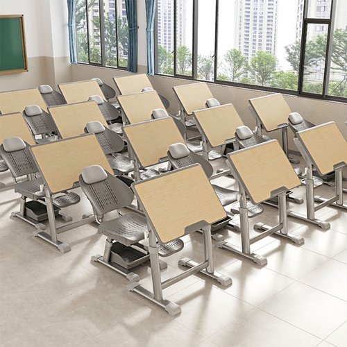 可躺式午休课桌椅组合培训班书桌