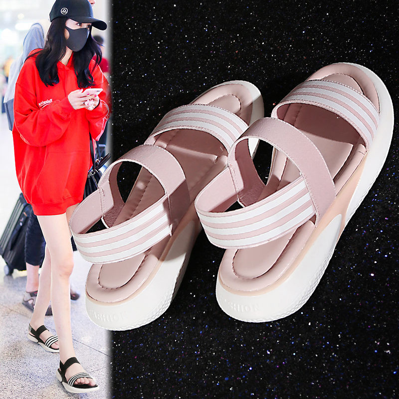 时装运动凉鞋女2020秋冬新款松糕厚底学生时尚百搭平底鱼嘴女鞋潮|msdalam kategori Kasut wanita, Sandal - dari Buy2taobao.com untuk memberikan perkhidmatan ejen Taobao profesional membeli