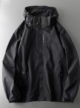 冲锋衣外套男春秋男款美式户外防风防水风衣男装男士运动夹克开衫