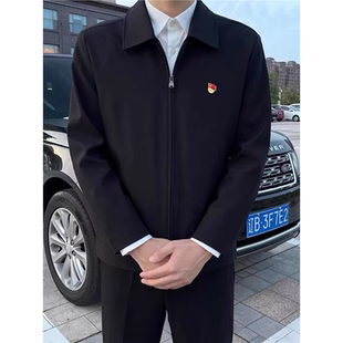 厅里厅气行政夹克男年轻公务员cleanfit外套男春秋款成熟稳重男装