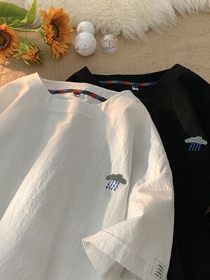 纯色亚麻短袖t恤男士夏季潮牌潮流大码体恤上衣半袖棉麻衣服男款