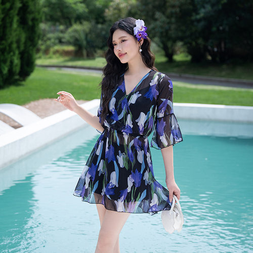 2026新款游泳衣女分体裙式性感遮肚显瘦聚拢小胸韩国ins风泡温泉