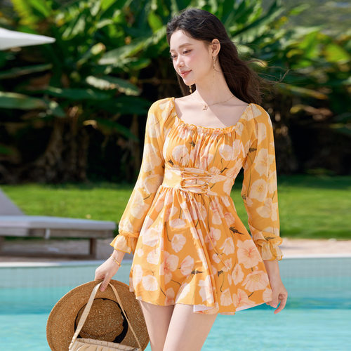 2025新款游泳衣女分体裙式性感遮肚显瘦聚拢小胸韩国ins风泡温泉