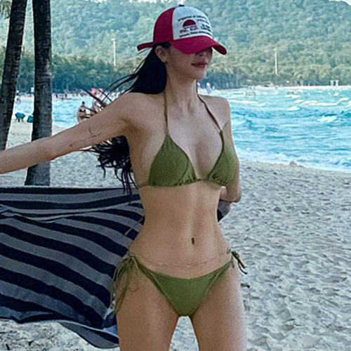 2025新款分体两件套遮肚显瘦仙女范性感韩国ins风温泉度假游泳装