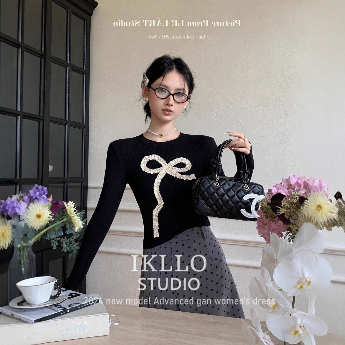 打底针织衫小众甜美显瘦长袖T恤女2025早秋新款韩版设计感蝴蝶结