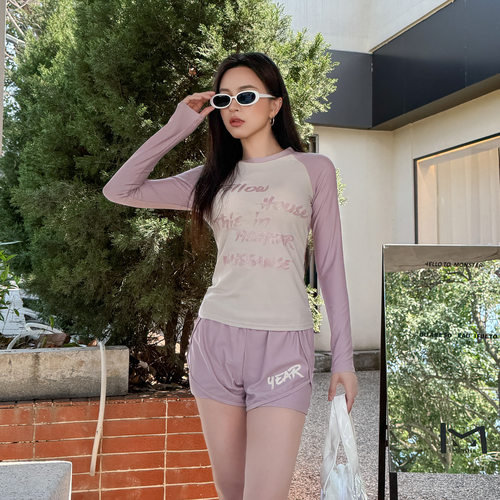 2025新款游泳衣女分体式两件套遮肚显瘦聚拢小胸韩国ins风泡温泉