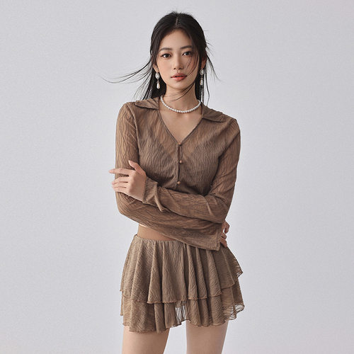 2024新款泳衣女性感美背大小胸聚拢时尚腰带少女分体比基尼bikini