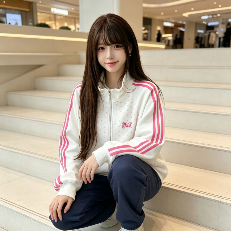 日系多巴胺小波点卫衣女生春秋休闲韩版慵懒风学院风潮流宽松外套