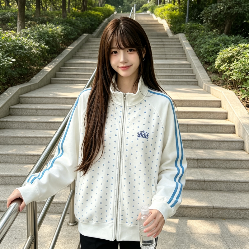 洋气校园风外套女生秋季美式复古清新潮牌设计感百搭休闲卫衣气质
