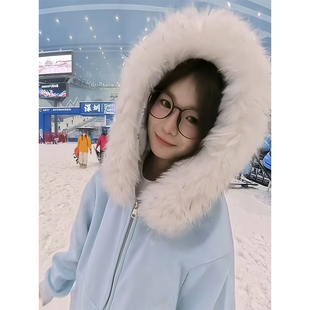 卫衣女生秋冬宽松情侣可爱甜美外套 甜美猫耳连帽开衫 美式 毛领爆款