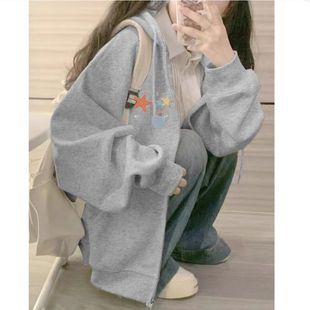 灰色连帽开衫卫衣女2026新款春秋夏季宽松爆款上衣休闲薄款外套潮